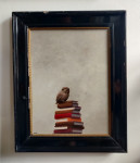 steenuil wacht op boeken 29.2 x 40.4 cm (verkocht)